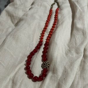 Fossil bead necklace